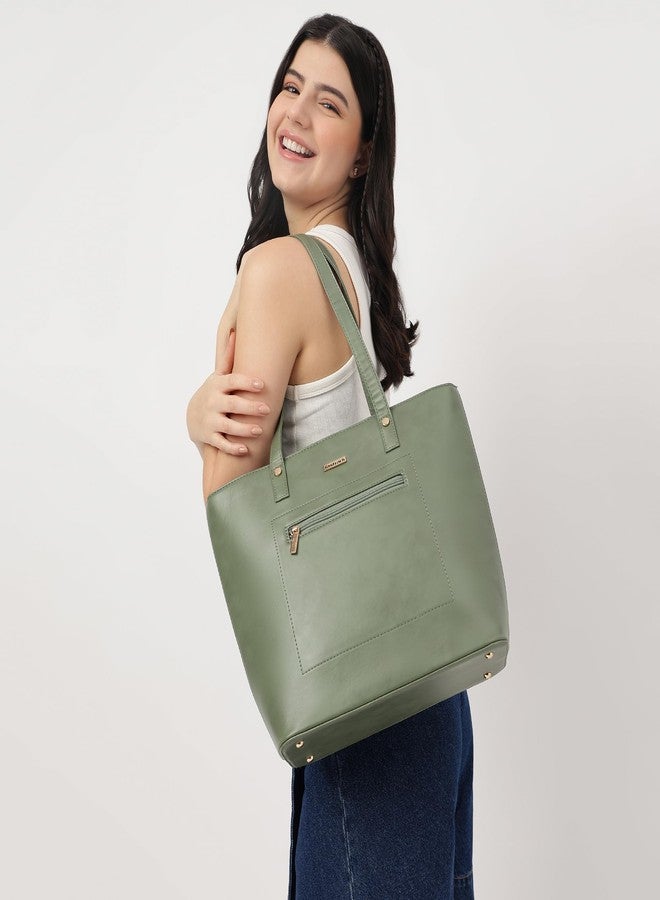 Fastrack Structured Tote Bag with Protective Base Studs for Women, Girls and Ladies | Fits Upto 14" Laptop | Quick Access Pocket | Zipper Closure | Premium Faux Leather Construction - Image 2